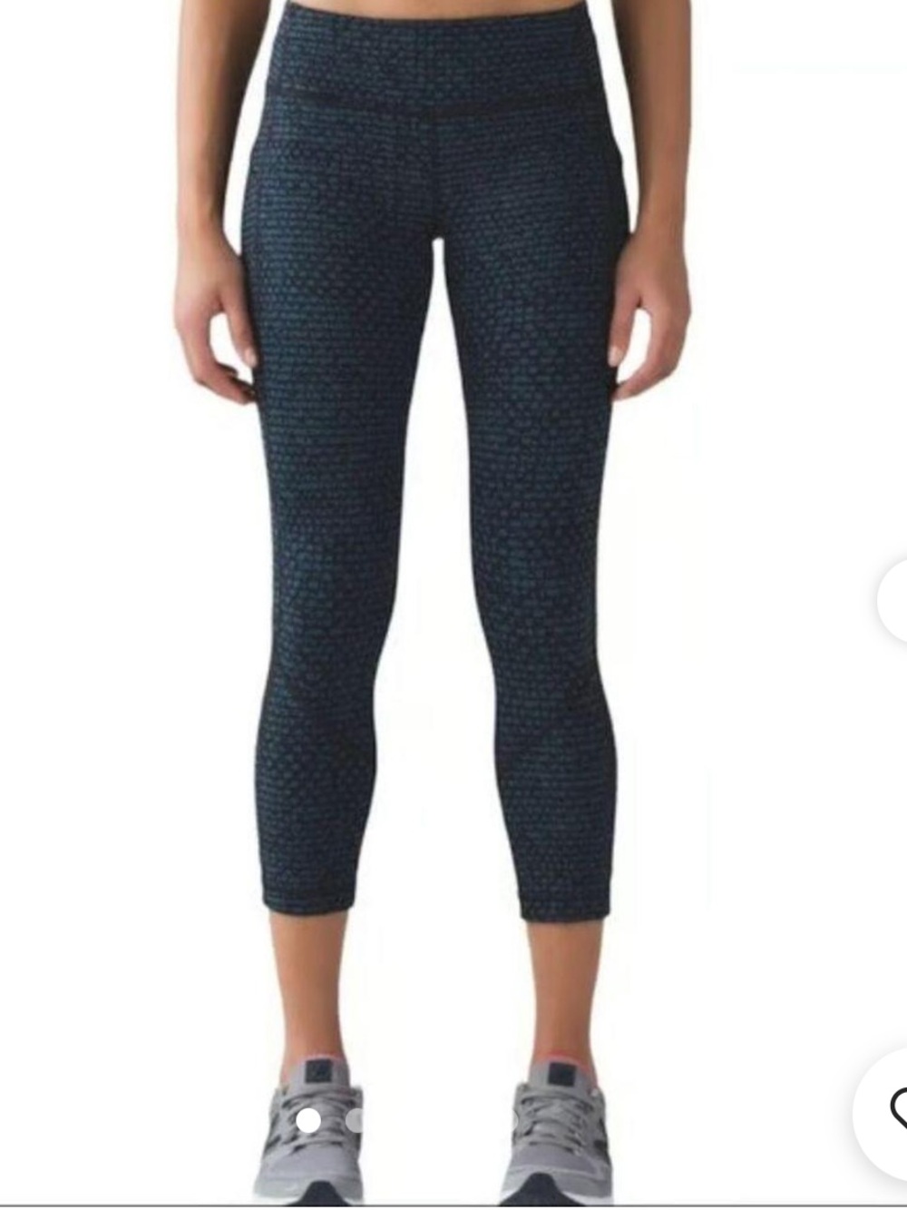 lululemon Navy Blue and Black Patterned Cropped Leggings Size 4